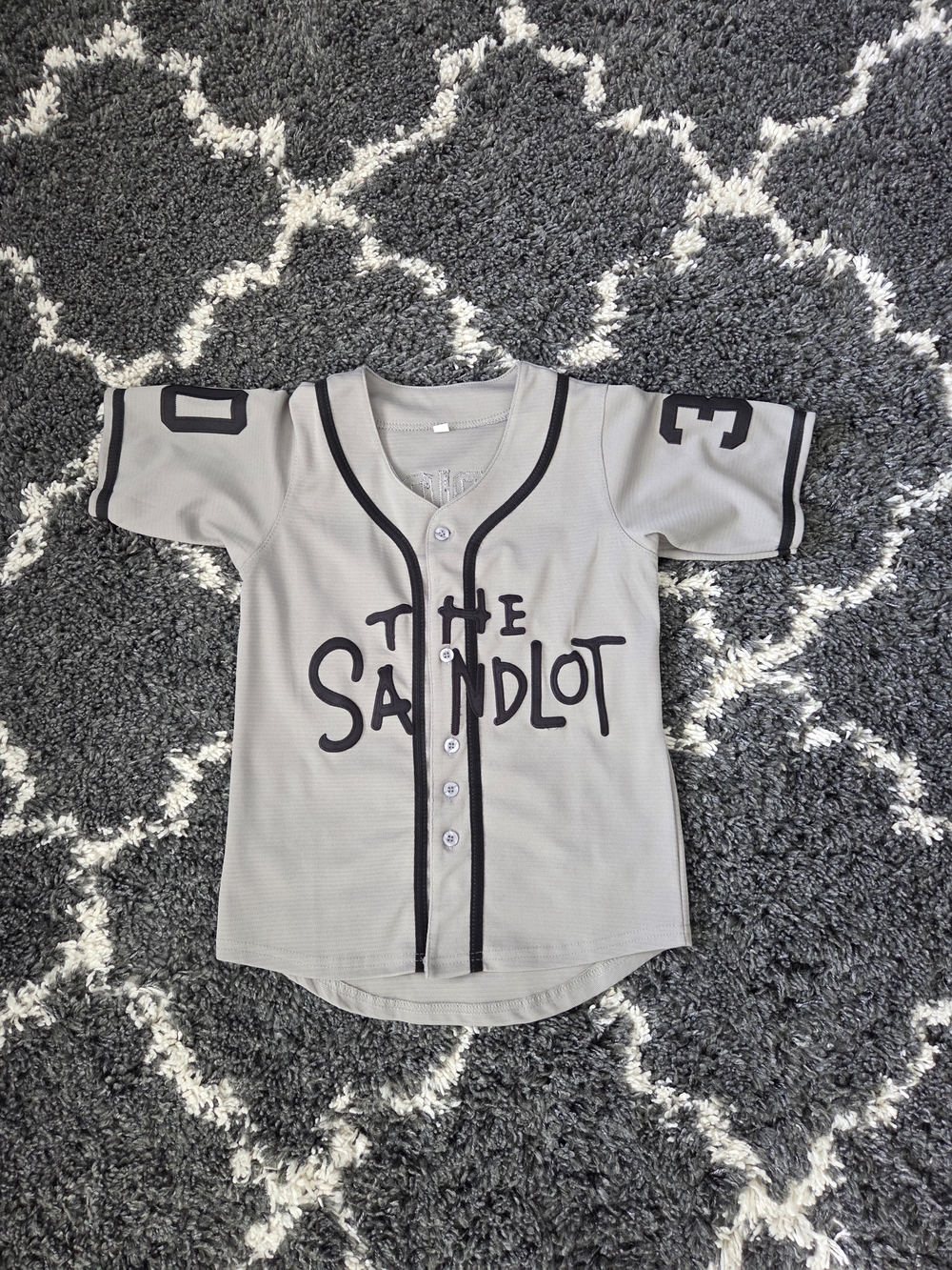 Kids' Sandlot Baseball Jersey - Gray with Black Trim